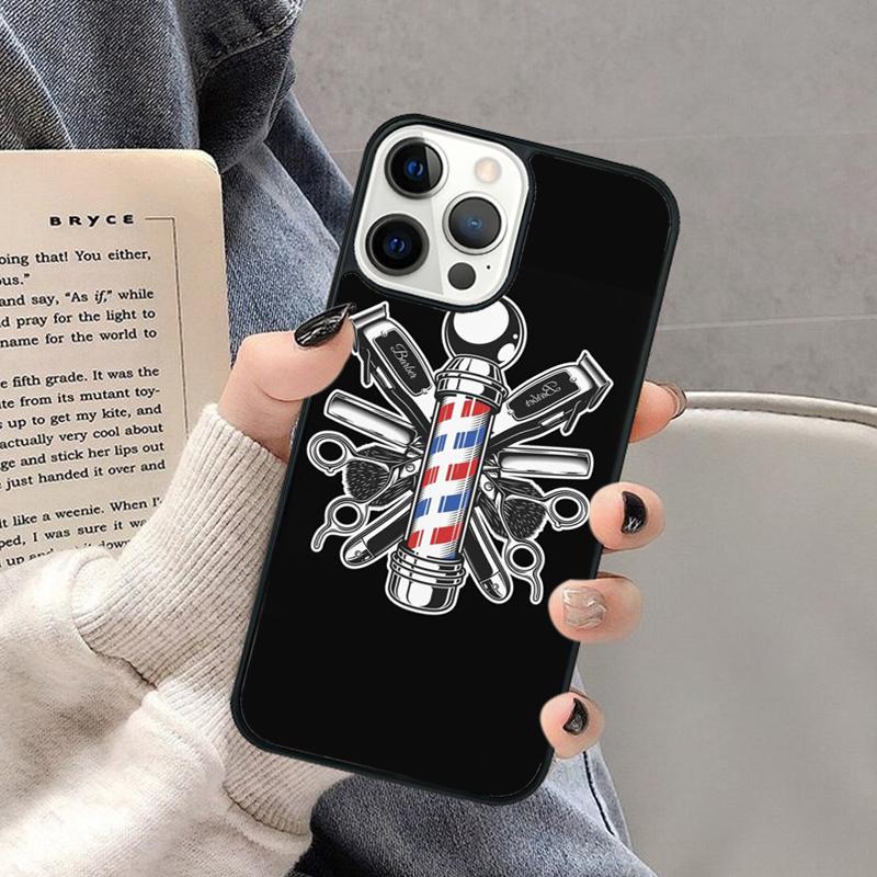 Barber Pole Scissor Phone Case for iPhone 17 Air 16 16e 15 Plus for Apple 13 11 12 14 Pro Max Cover coque Shell