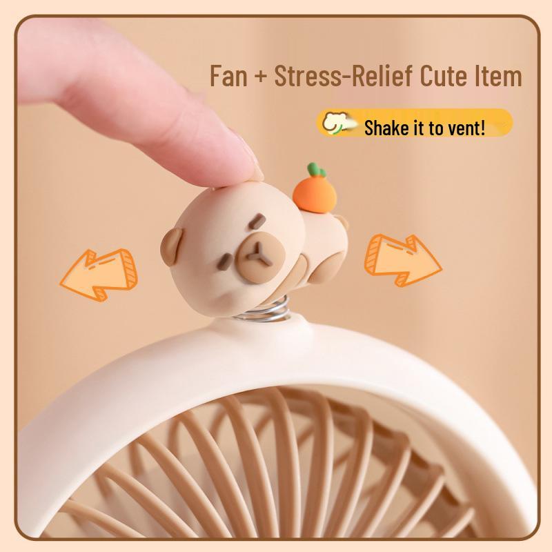 Capybara USB Portable Dorm Fan: Cute, Compact, Child-Friendly Tabletop Fan