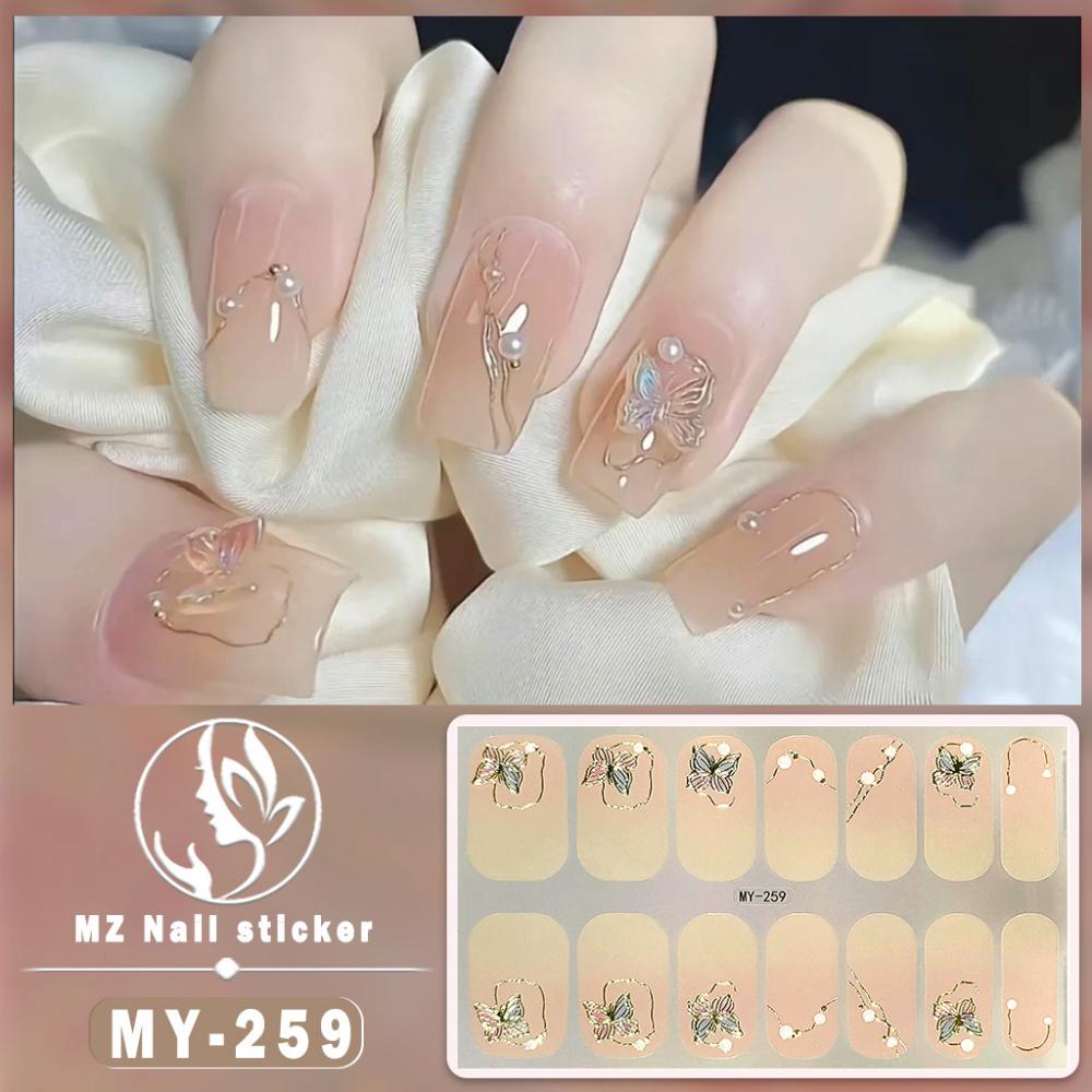 Three-dimensional Waterproof No-bake Gel Nail Polish Film Full Sticker European and American Sexy Nail Film Paper Nail Film Paper