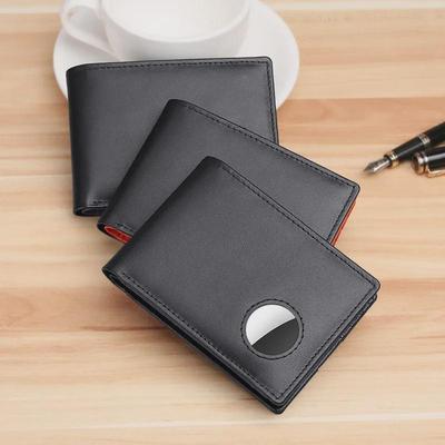 Men's Genuine Leather RFID Anti-Theft AirTag Wallet - Cowhide Tracker Card Holder