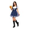 Traditional Bavarian Dirndl Dress Oktoberfest Costume Women Maid Farmhouse Style Dress with Apron and Lace-up Bodice for Festival