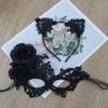 Lightweight Theater Mask and Whimsical Animal Ear Hairband Set Anime Cosplay Accessories for Halloween Costumes