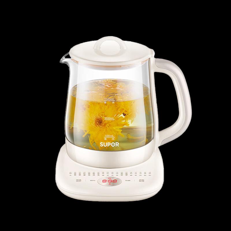 

Supor 1.5L Multifunctional Glass Electric Tea Kettle