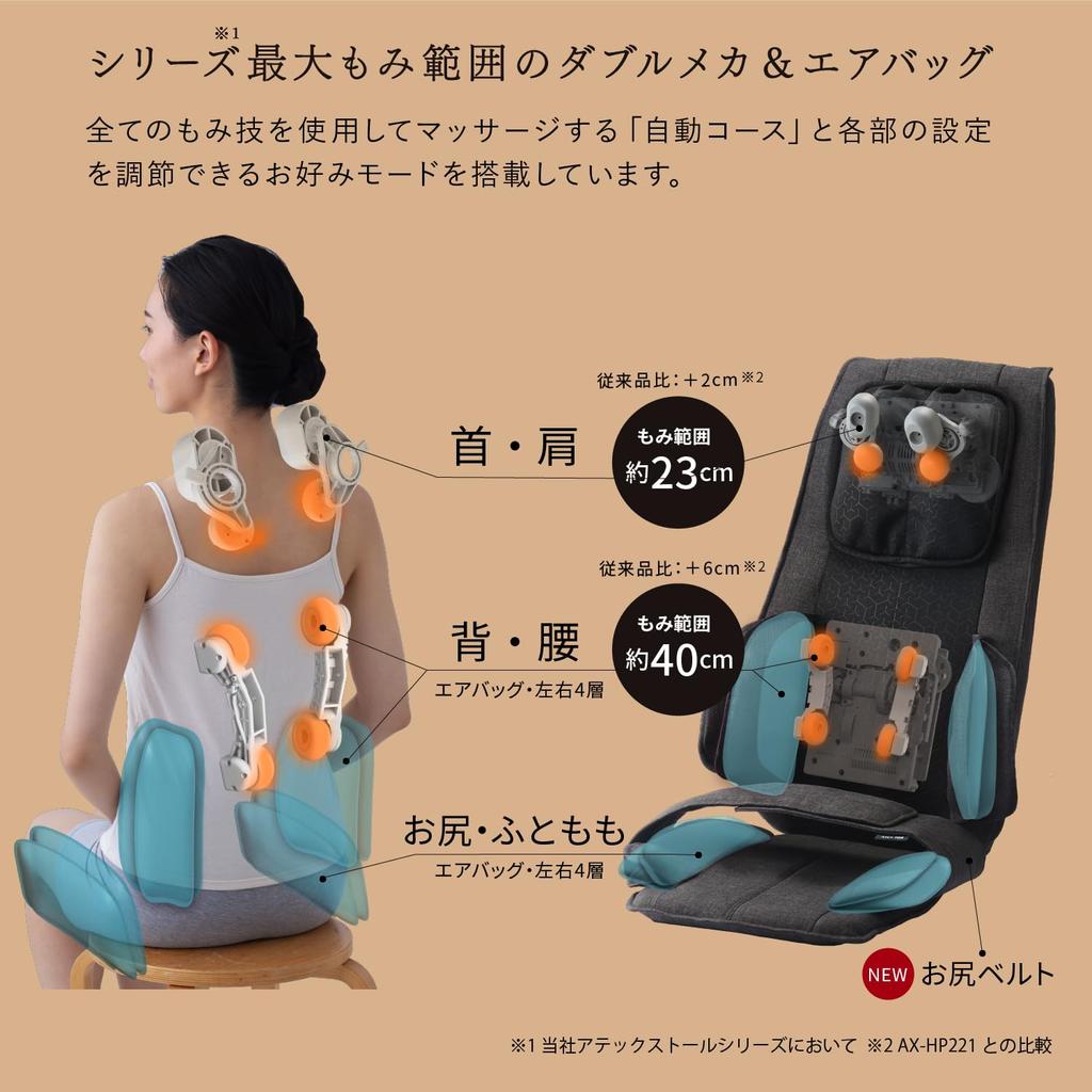 ATEX Κάθισμα Μασάζ Lourdes DMA Μπεζ Μέση Λαιμός Ώμος AX-HP222be