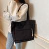 New Large-capacity Business Commuting Fashion New Large-capacity Soft Surface Solid Color Canvas Shoulder Bag