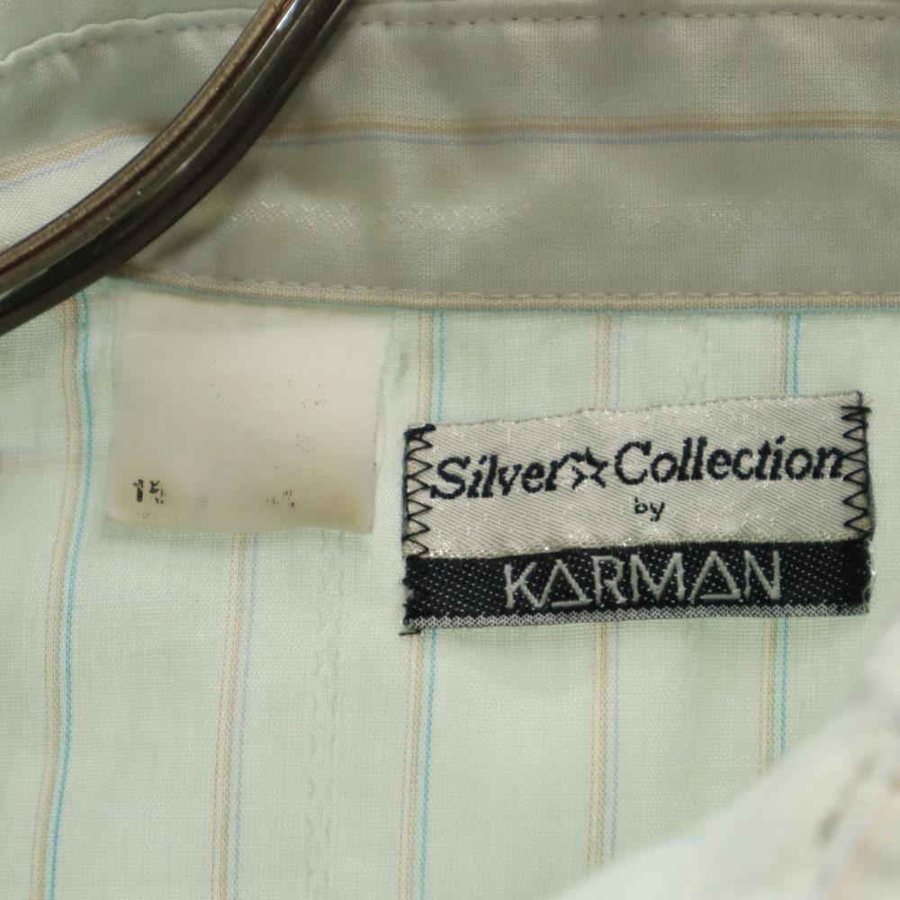 Silver Collection by KARMAN 70s Vintage Striped Pattern Long Sleeve Western Shirt Men's Used