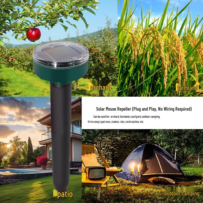 Solar Ultrasonic Pest Repeller: Rodent & Snake Outdoor Deterrent