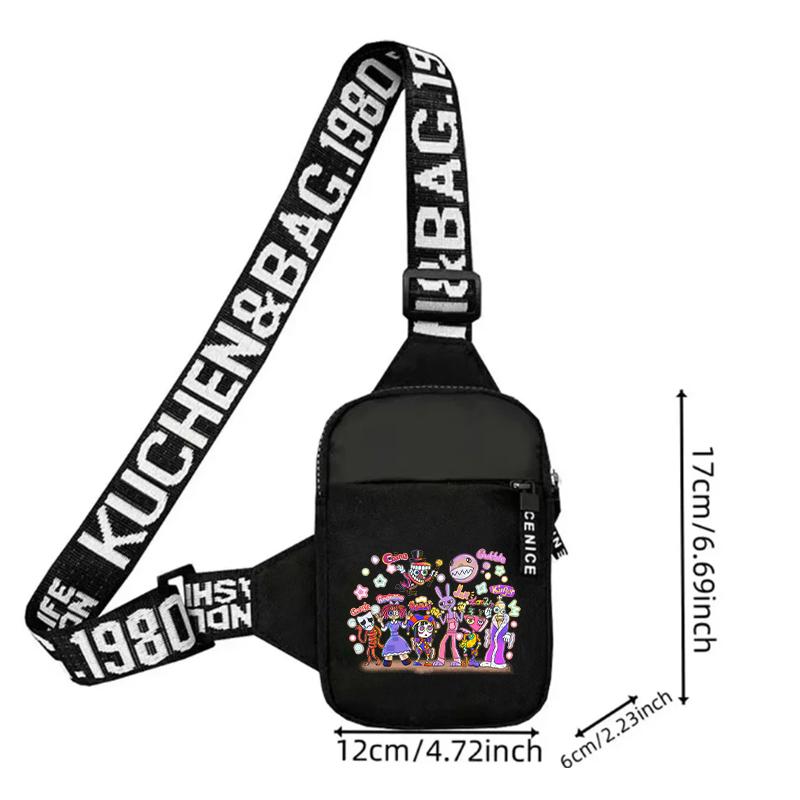 Cartoon The Amazing Digital Circus Brusttaschen für erwachsene Männer Umhängetasche Outdoor Schultertasche Multifunktionale Reisetaschen Süßes Geschenk