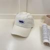 Simple small letter embroidered baseball cap women washed soft top wide brim big face versatile cap men