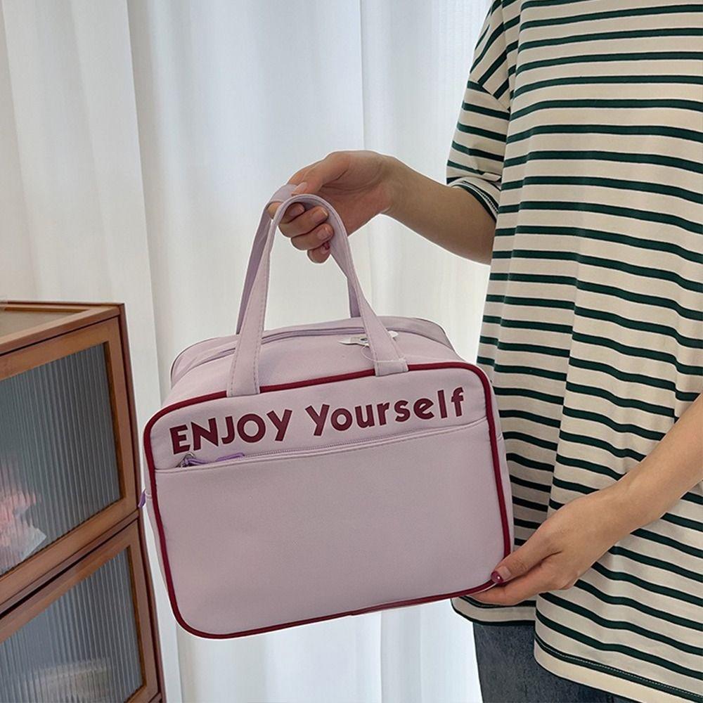 Nylon Insulated Bag Hand-held Insulated Bag Lunch Box Bag Student Lunch Bag  Office Worker
