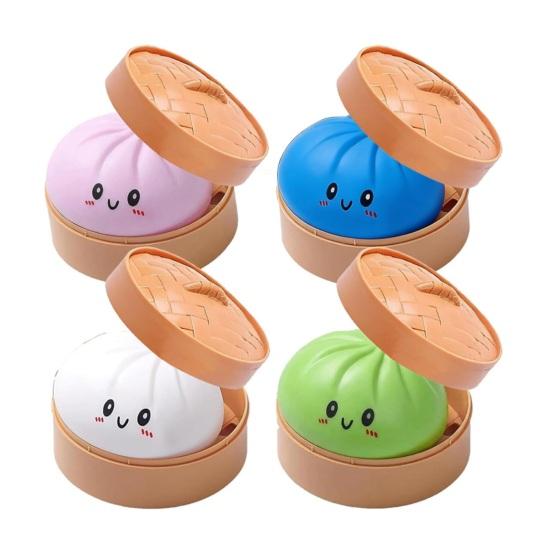 BBQ Pork Bun Squeeze Toy Soft Sensory Fidget for Stress Relief Non-Sticky Slow-Rising Easter Gift for Kids Adults Anxiety Relief Decompression Gadget