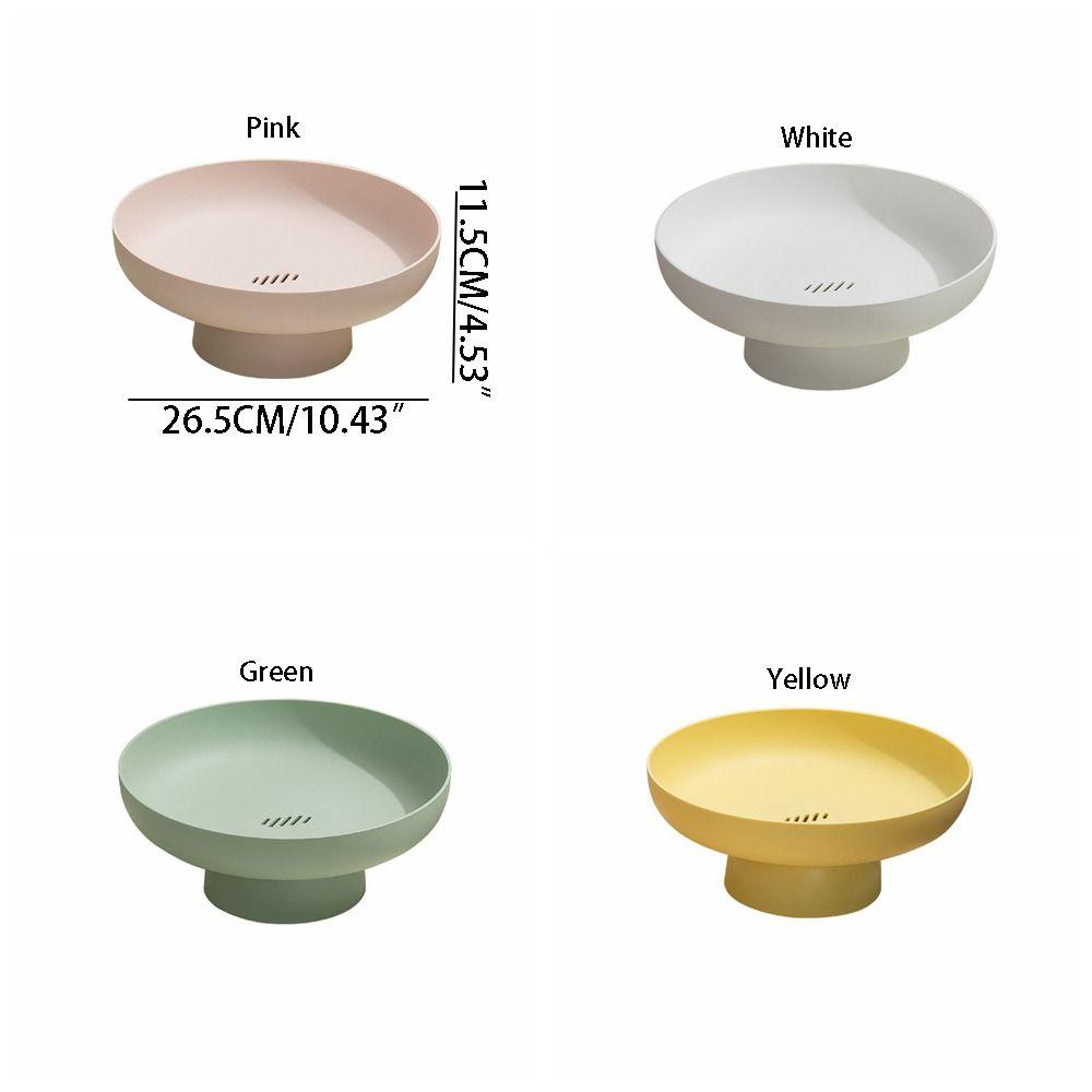 Fall-resistant Fruit Storag Plate With Drainer Hole Vegetable Food Tray Snack Rack Living Room