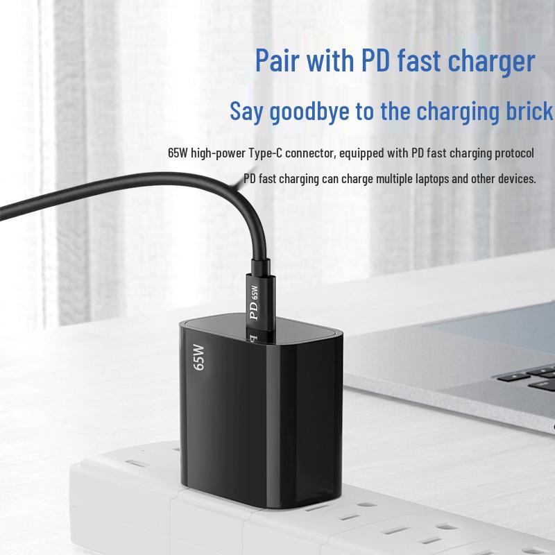 65W PD Fast Charge USB-C to DC 2.5x1.7 Angled Connector for Asus, BenQ, Haier Laptops