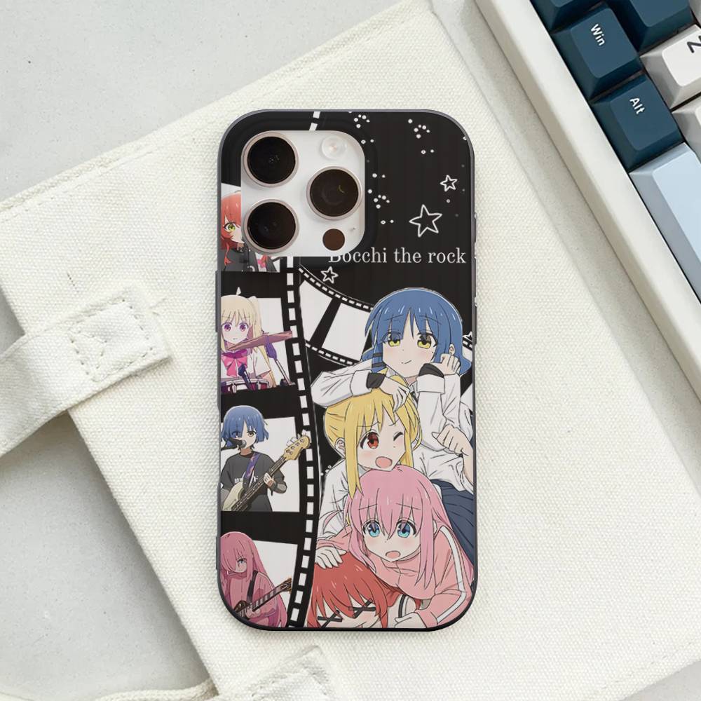 Anime Bocchi The Rock For IPhone 17 16 15 11 12 13 14 Pro Max Plus Pro Corrugated Translucent Back Phone Cover