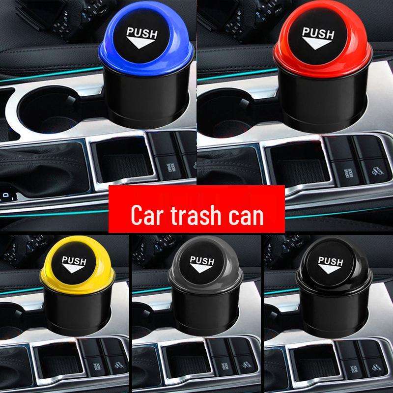 Stylish Car Trash Bin with Lid - Compact Door Storage