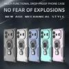 KEYSION Shockproof Armor Case for IQOO Z9 Turbo Soft Silicone+PC Upright Metal Ring Stand Phone Cover for IQOO Z9 Turbo+ Z9 5G