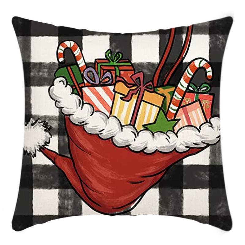 New Christmas Throw Pillow, Polyester Linen, Festive Dress Cushion, Bedroom Living Room Square Pillow, Cushion Pillow Case