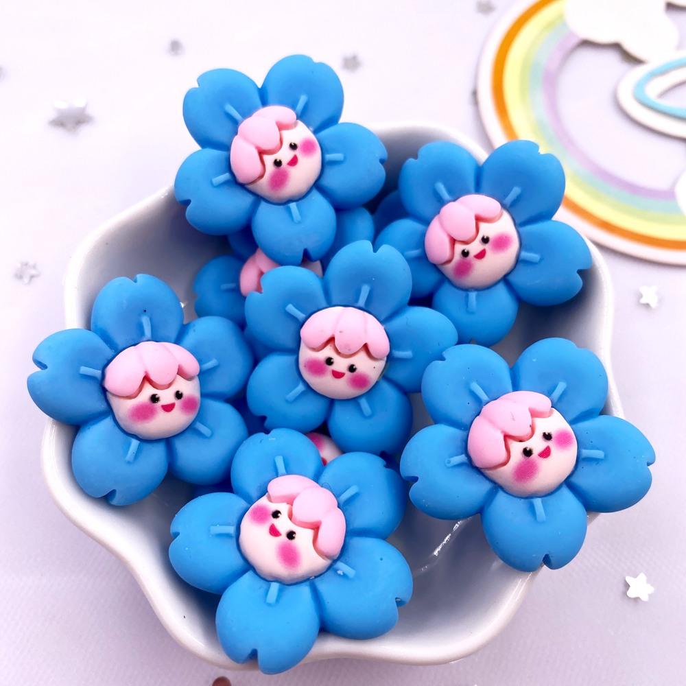 10 STÜCKE Bunte Harz Cartoon Mädchen Blume Flatback Tier Cabochon Figur Heimdekor DIY Scrapbook Basteln Schleifen Zubehör