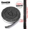 10/15mm Fireplace Sealing Rope Wood Burning Stove Door Self-Adhesive Fiberglass Sealing Cord Replacement  Black Gasket Tape