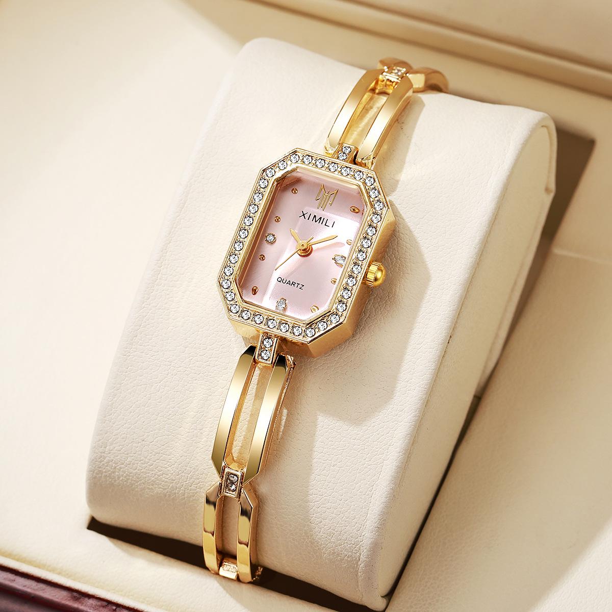 Modische Damen-Armbanduhr mit quadratischem Zifferblatt, Quarzwerk - Vielseitig & Elegant