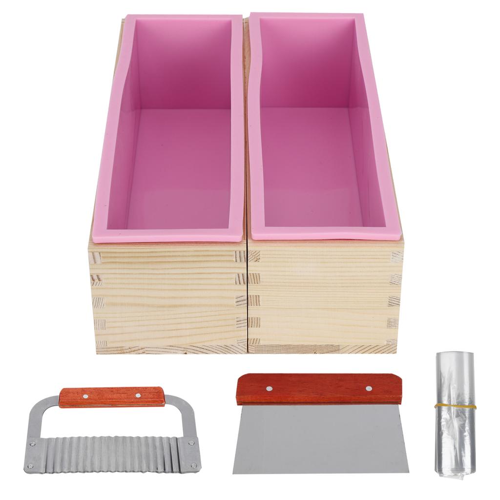 DIY Handgemachte Silikon Seifenform Schneidklinge Werkzeuge für Kuchen Brot Schokoladenherstellung(Rosa )