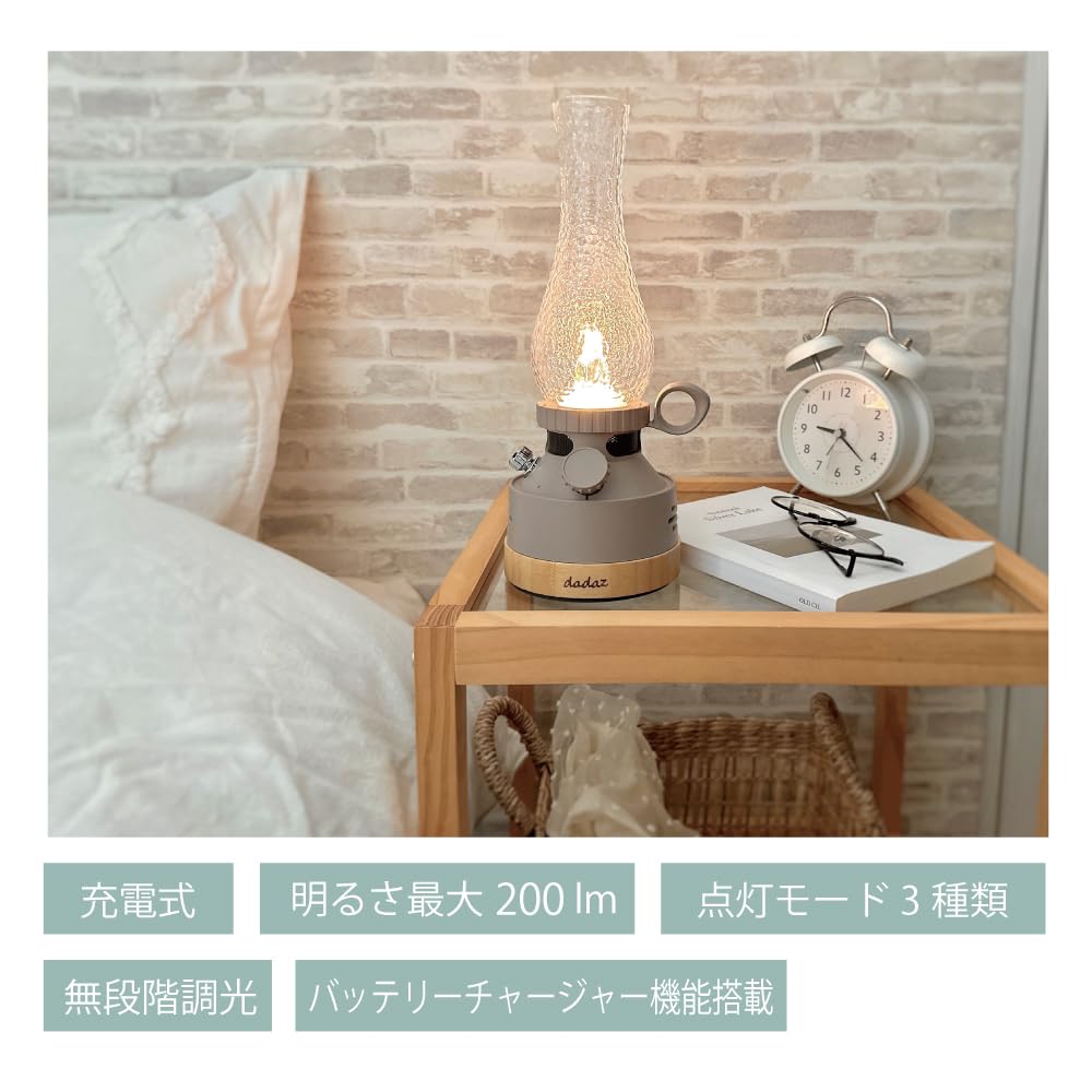 Dadaz Table Lamp, Indirect Lighting, Rechargeable, 3600mAh, Grayish Green