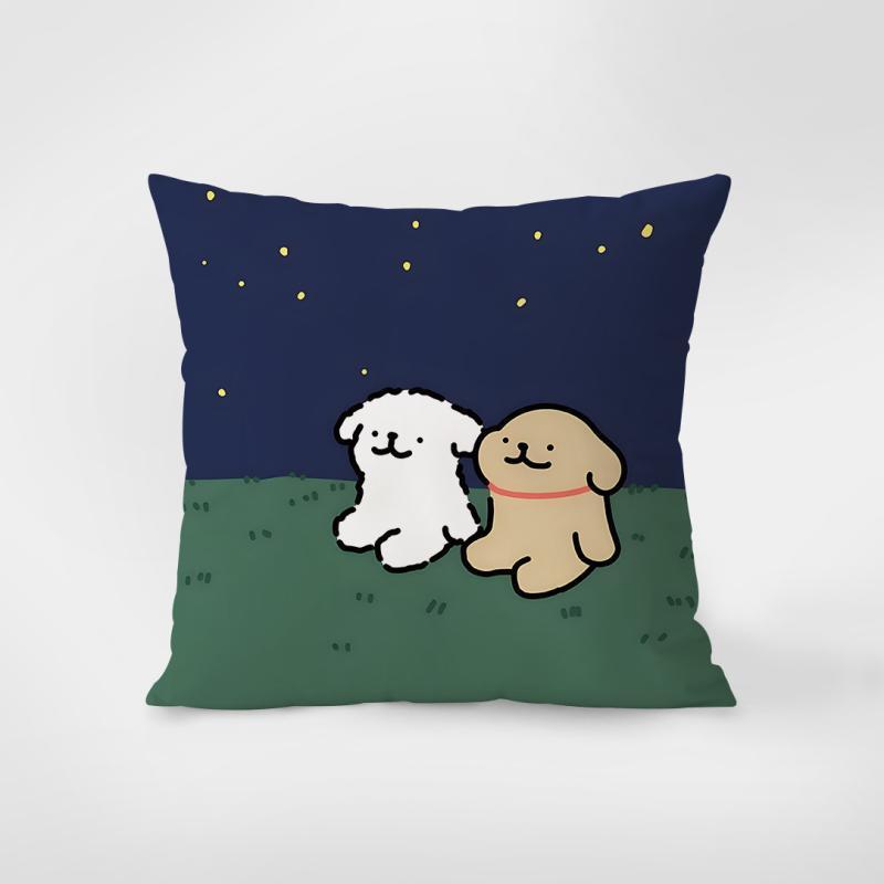 Korean Line Puppy Pillow, Fresh Sofa Pillow, Modern Chair Back Line Pillow Cover, Living Room Cushion Cover