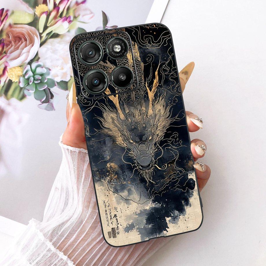 For Motorola Moto G67 Power G57 Power Phone Case Soft Silicone Cover Butterfly Dragon Cat Floral Design Capa Motorola G57 Funda