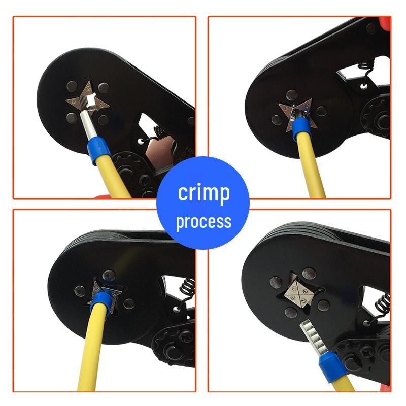 Ratchet-Type 6-4A Crimping Pliers Set for Insulated Wire Terminals