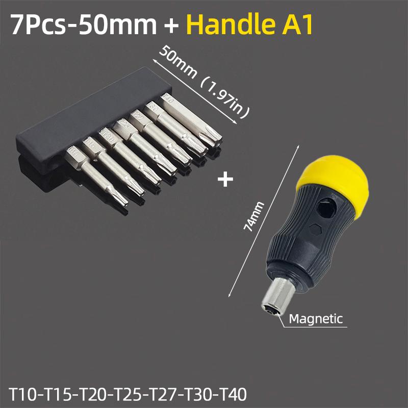 Zestaw bitów w kształcie gwiazdy pentakularnej T10-T40 trzpień sześciokątny 1/4 cala stal S2 magnetyczne 50 mm bit do wkrętarki klucz zapadkowy narzędzia ręczne