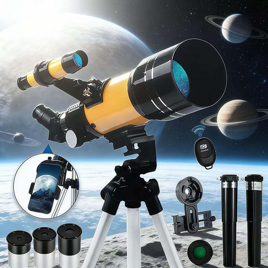 Kids' 70mm HD Astronomical Telescope with Tripod - High Magnification Educational Science Toy