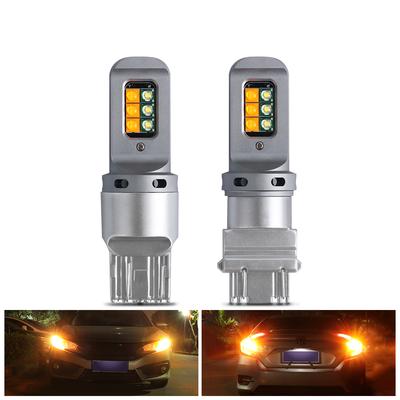 Led 1157 BAY15D T25 3157 T20 7443 With 2 In 1 Car Led Light Bulb Canbus Turn Signal DRL For Car Two-Colors Lamp White Yellow 12V
