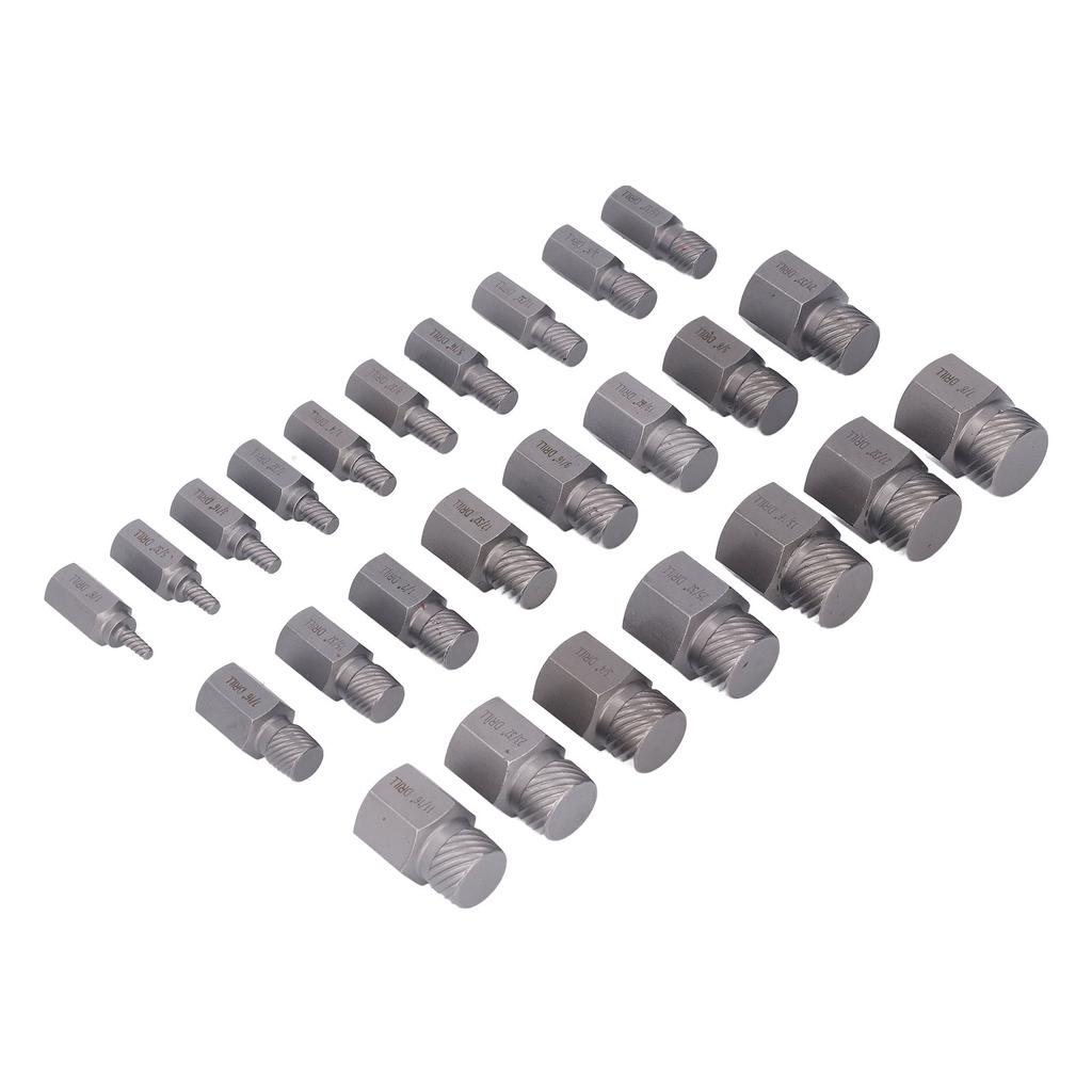 Kit de extracție a șuruburilor deteriorate, 25 de bucăți, extractor de știfturi hexagonale din oțel crom-molibden pentru îndepărtarea