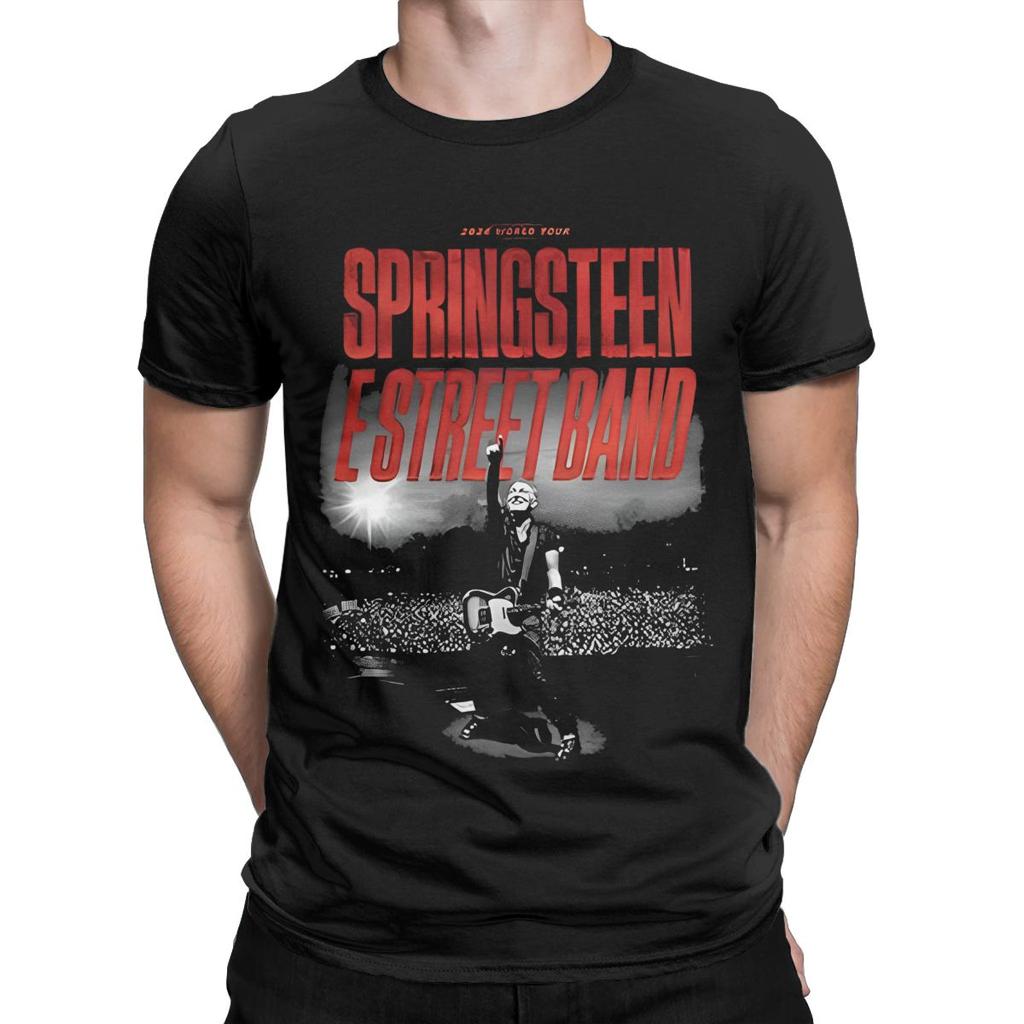 Světová trička Bruce Springsteens The Rock Music Tour, oblečení pro muže a ženy, bavlněné vintage tričko s krátkým rukávem