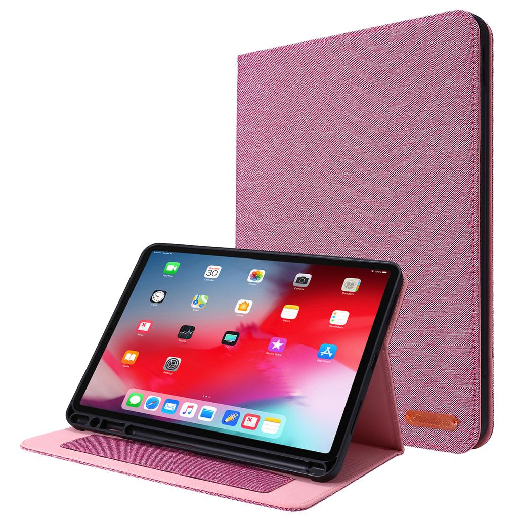 For iPad Air 11 (2025)/(2024) Case Card Holder Pen Slot Leather Tablet Cover Cloth Texture