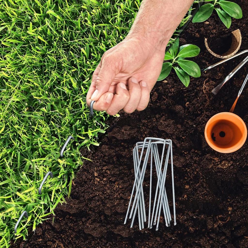 Galvanized Ground Nails U-shaped Ground Nails Outdoor - Cloth Ground Nails Nails Greenhouse Orchard Ground Cloth Nails Mulch Film Fixer