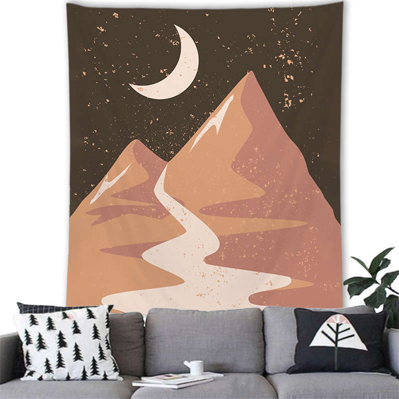 Nordic Marmorino Minimalist Landscape Digitalprinted Polyester Tapestries Living Rooms Bedrooms Macrame Wall Hanging Room