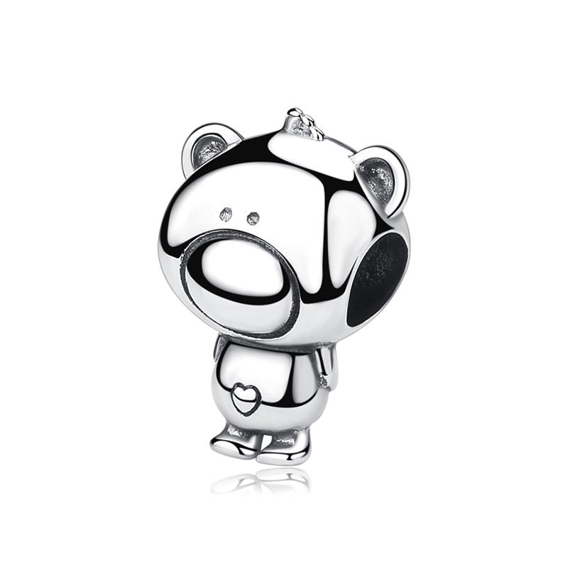Original 925 Silver Charm Bead Love Dog Cat Paw Panda Firefly Pendant Charms Fit Bracelets Necklaces Women Jewelry