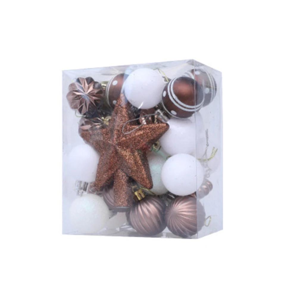 31-Pcs Christmas Ball Tree Ornament Set Hanging Ornaments Ball Plastic Tree 5x4cm For Exquisite Glitter Finish Home Decor