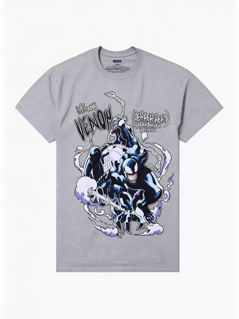 Marvel 2026 New Marvel Venom We Are Venom Graphics High Quality Unisexs and Womens Short Sleeve Plus Size Casual TShirts