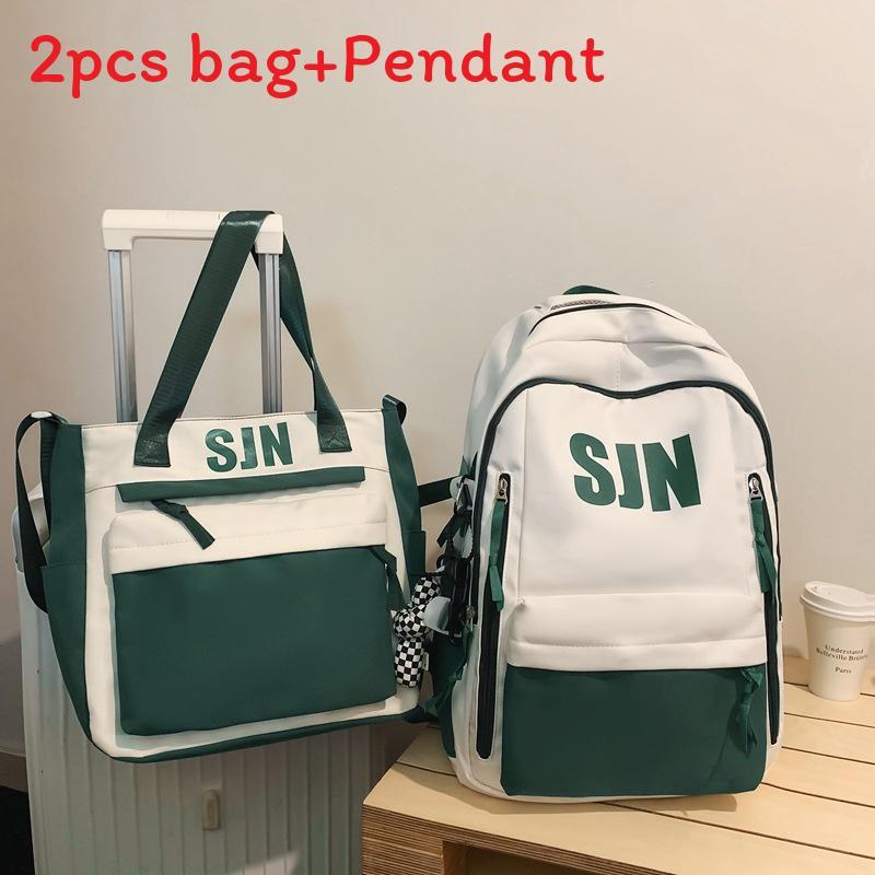 

Street Style Nylon Backpack With Padded Shoulder Straps For School And Travel зелений