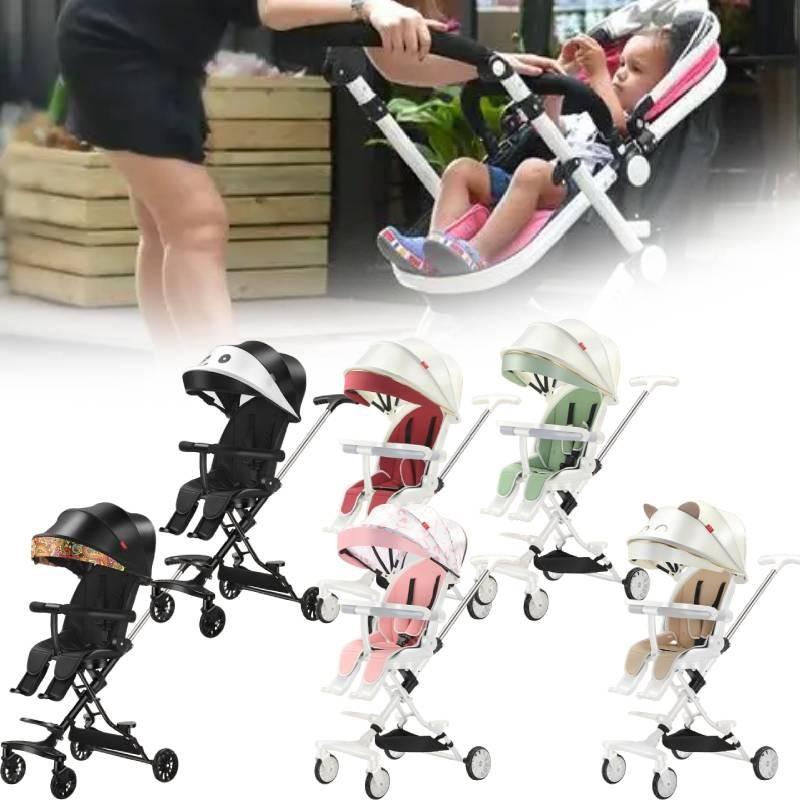 Wheeled Four Collapsible Baby Stroller Lightweight Foldable Seat Convertible