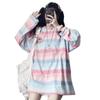 Tshirt For Women Autumn Long Sleeve Striped Knit Casual Top For Office Wear