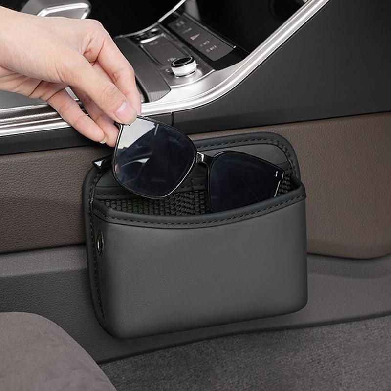 Universal Car Organizer Pocket Bag For Car Storage Box Collecting Bag Cards Phone Key Paste Box Self Adhesive Car Storage Pocket