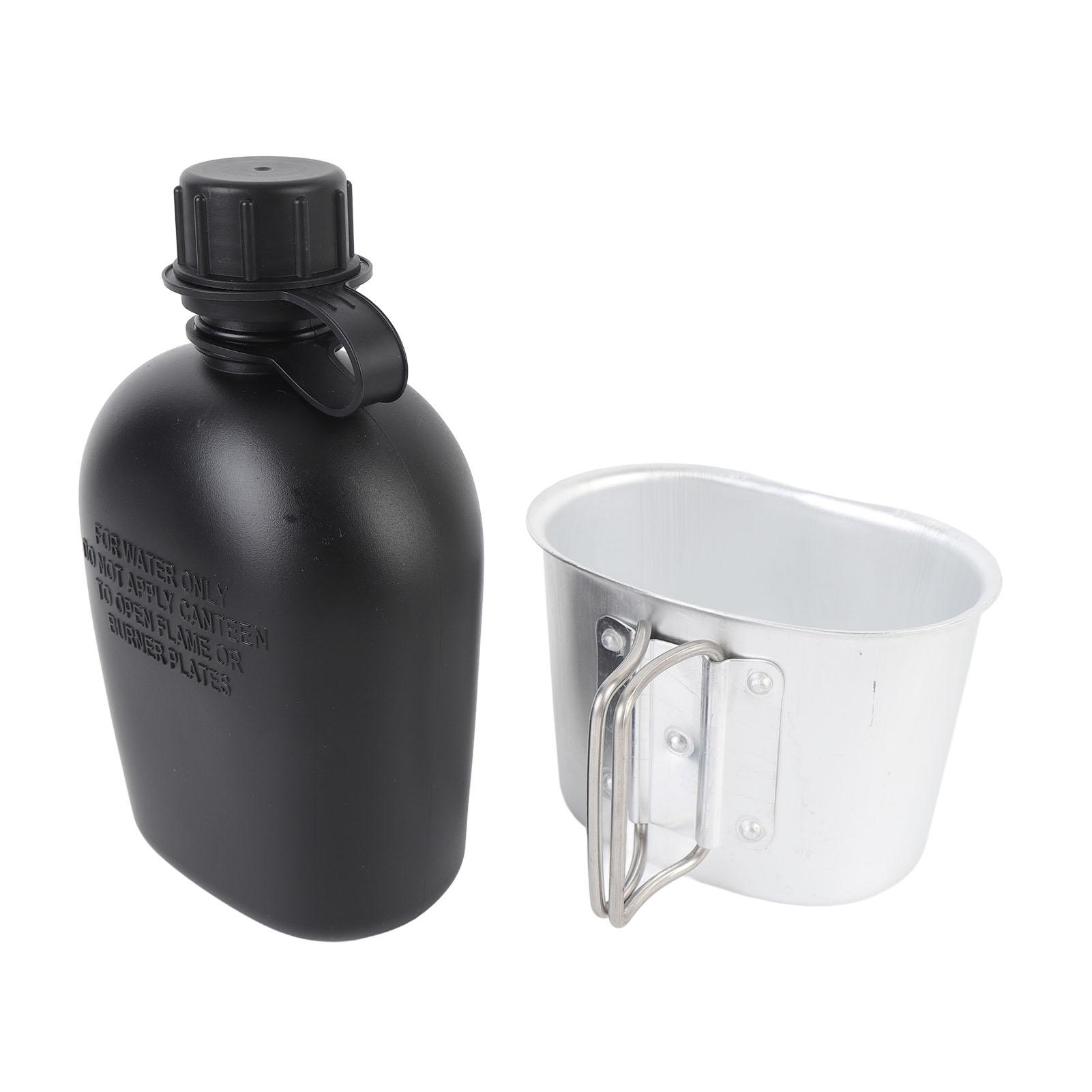 

Outdoor Canteen Kit PE 1L Canteen Water Bottle with Bottle Pouch and Cup for Camping Hiking Backpacking