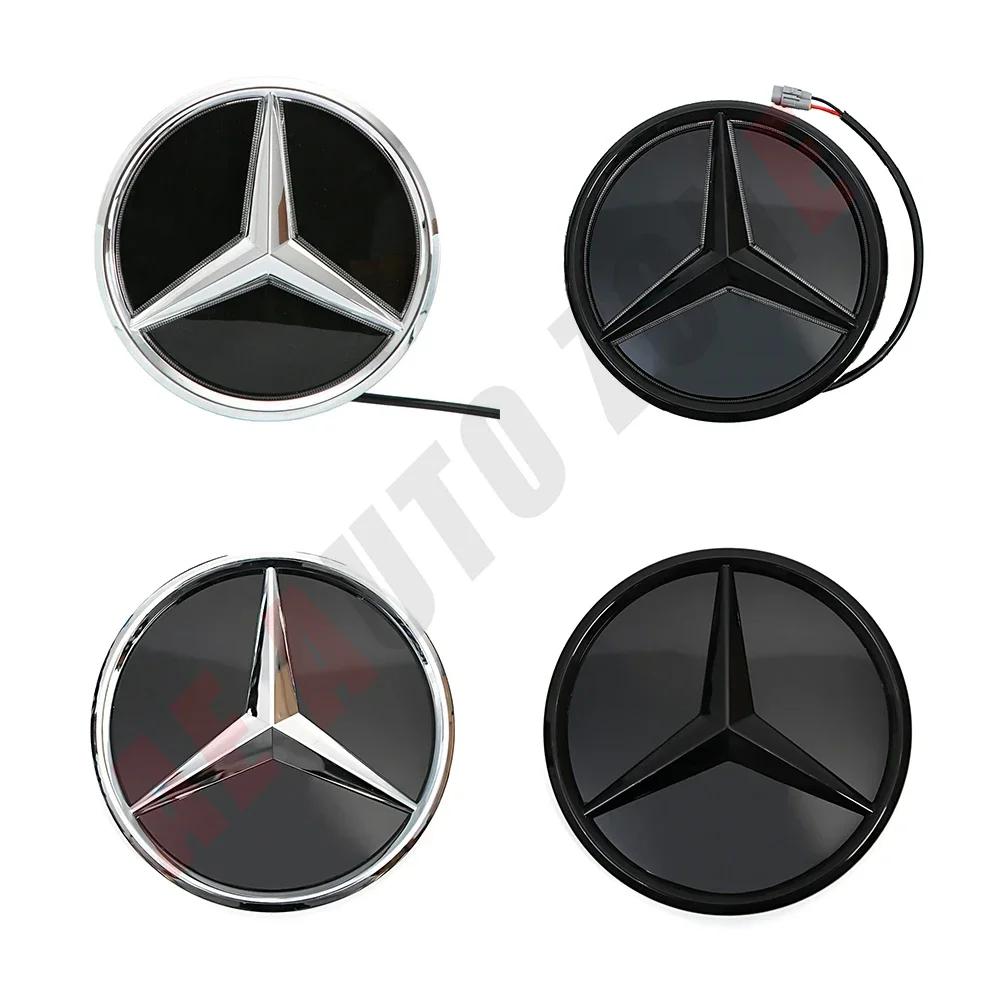 Bilklistermärke För Mercedes Benz GLC X253 GLE W167 GLS X167 V W447 Silverkant Nyaste 3D Och Svart Kant LED Spegel Grill Stjärna