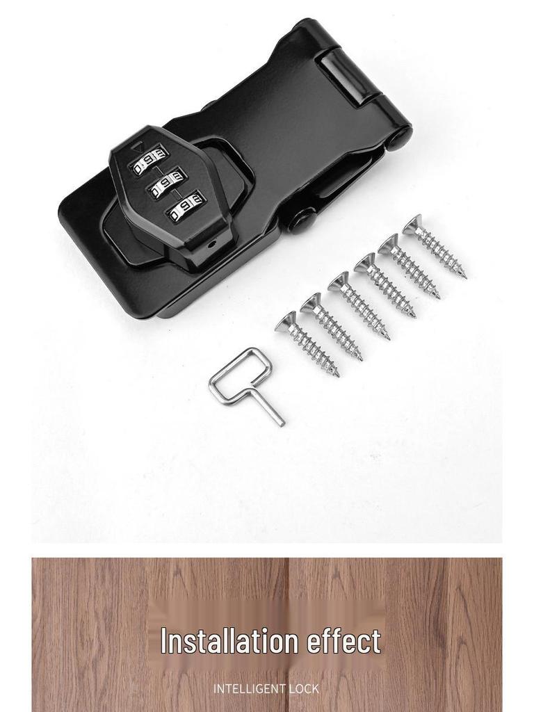 Punch-Free Combination Lock for Wardrobes, Drawers, Fridges, Safety and Security, Anti-Theft Double Door and File Cabinet Sliding Door Lock