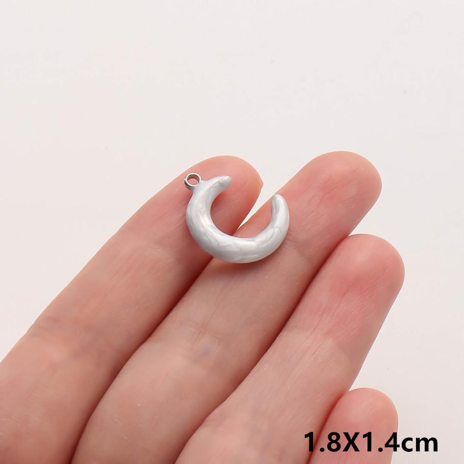 

2pcs vintage fashion heart sun moon charm stainless steel white enamel charms for jewelry making bulk handmade keychain pendants