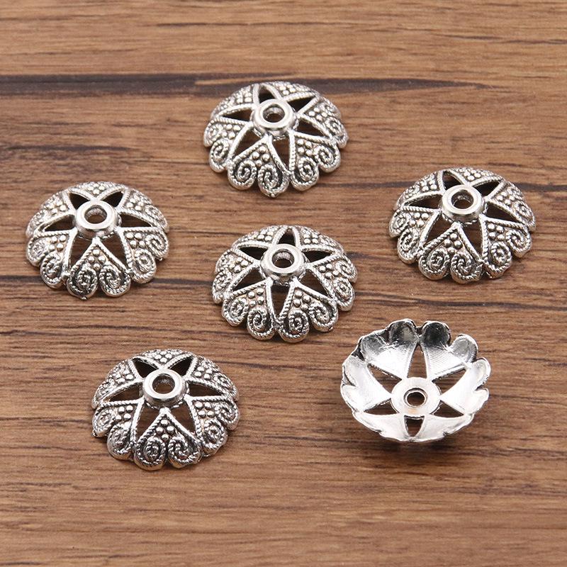 

Античні срібні роздільники-квіти: Багатостильовий, порожнистий дизайн для DIY браслетів та намист