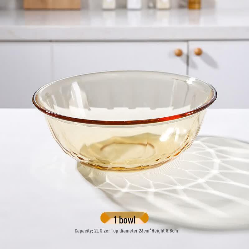 Amber Heat-Resistant Glass Bowl